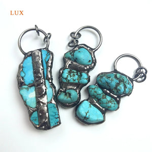 Natural Turquoise Pendant Aqua Gemstone Pendant Boho Stone Necklace