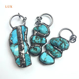 Natural Turquoise Pendant Aqua Gemstone Pendant Boho Stone Necklace