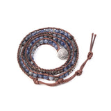 4-Layered Natural Vein Stone Wrap Bracelet with Alloy Beads