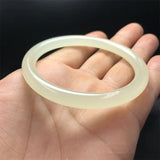 Hand Carved Thin Round Jade Bracelet Men Women Gift