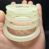 Hand Carved Thin Round Jade Bracelet Men Women Gift