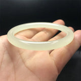 Hand Carved Thin Round Jade Bracelet Men Women Gift