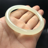 Hand Carved Thin Round Jade Bracelet Men Women Gift