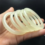 Hand Carved Thin Round Jade Bracelet Men Women Gift