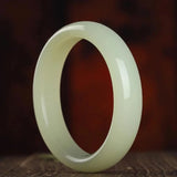 Hand Carved Wide Jade Bracelet Boutique Jewelry Gift