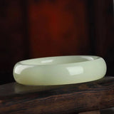 Hand Carved Wide Jade Bracelet Boutique Jewelry Gift