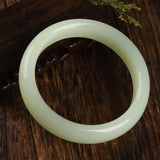 Hand Carved Wide Jade Bracelet Boutique Jewelry Gift