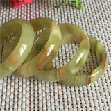 Hand Carved Wide Stripe Jade Bracelet Men's Women's Jewelry