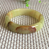 Hand Carved Wide Stripe Jade Bracelet Men's Women's Jewelry