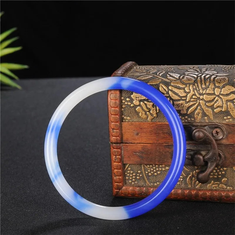 Hand-Carved Natural Jade Bangle Bracelet Jadeite Jewelry Accessory