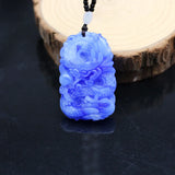 Natural Jade Dragon Pendant Necklace Chinese Hand-Carved Charm Jewelry