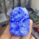 Jade Dragon Pendant Necklace Hand-Carved Chinese Charm Jewelry