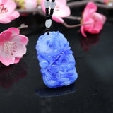 Natural Jade Dragon Pendant Necklace Chinese Hand-Carved Charm Jewelry