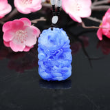Natural Jade Dragon Pendant Necklace Chinese Hand-Carved Charm Jewelry