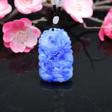 Jade Dragon Pendant Necklace Hand-Carved Chinese Charm Jewelry