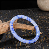 Jade Round Bangle Bracelet Jadeite Carved Charm Amulet for Women Men
