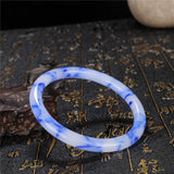 Jade Round Bangle Bracelet Jadeite Carved Charm Amulet for Women Men