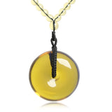 Raw Amber Safety Buckle Sweater Chain Pendant for Men and Women
