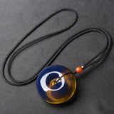 Raw Amber Safety Buckle Sweater Chain Pendant for Men and Women