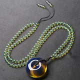 Raw Amber Safety Buckle Sweater Chain Pendant for Men and Women