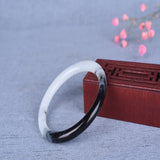 Natural Hand-carved Round Bar Jade Bracelet Jewelry