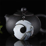 Natural & Jade Hand Carved Ruyi Hook Pendant Boutique Jewelry