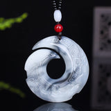 Natural & Jade Hand Carved Ruyi Hook Pendant Boutique Jewelry