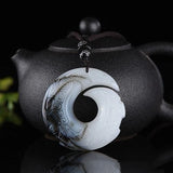 Natural & Jade Hand Carved Ruyi Hook Pendant Boutique Jewelry
