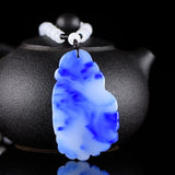 Hand-carved Orchid Pendant Natural & Jade Boutique Jewelry