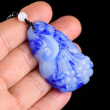 Hand-carved Orchid Pendant Natural & Jade Boutique Jewelry