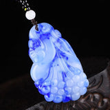Hand-carved Orchid Pendant Natural & Jade Boutique Jewelry