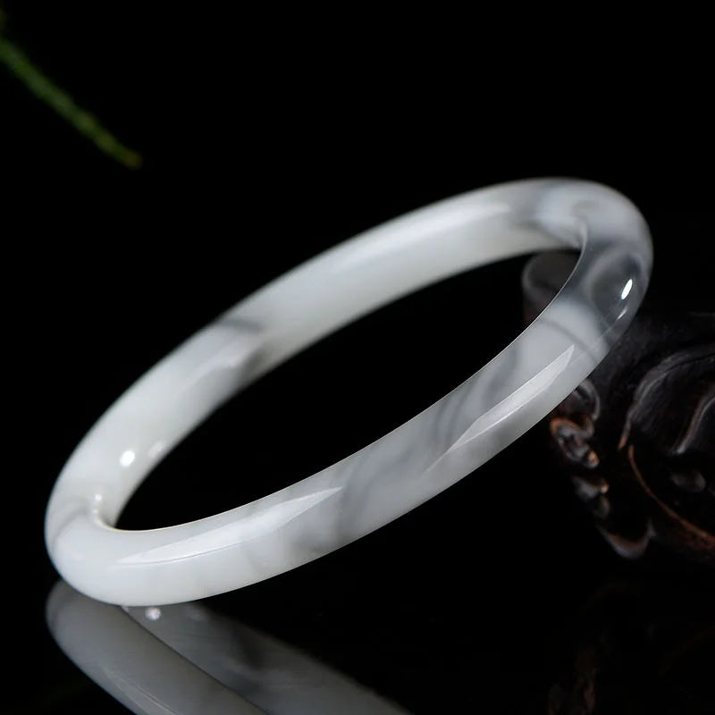 Natural and Jade Hand-carved Bracelet - Gray Beauty Boutique Jewelry