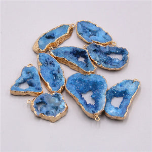 Crystal Quartz Agates Druzy Pendant Necklace for Women