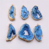 Crystal Quartz Agates Druzy Pendant Necklace for Women