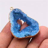 Crystal Quartz Agates Druzy Pendant Necklace for Women
