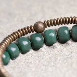 Bodhii Seed Beaded Bracelet Brass Health Lucky Jewelry