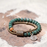 Bodhii Seed Beaded Bracelet Brass Health Lucky Jewelry