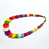 Boho Turquoises Stone Beads Necklace Round Spacer Pendant Jewelry