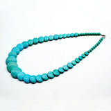 Boho Turquoises Stone Beads Necklace Round Spacer Pendant Jewelry