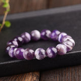 Natural Amethyst Stone Beads Bracelet for DIY Charms Yoga Women