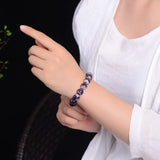 Natural Amethyst Stone Beads Bracelet for DIY Charms Yoga Women
