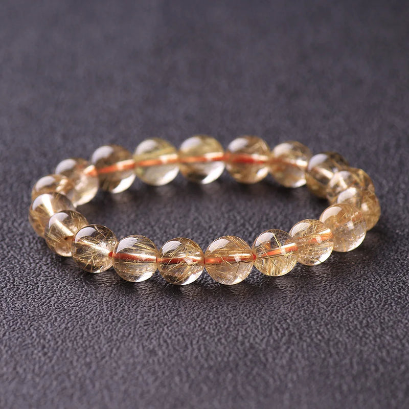 Blonde Crystal Stone Beads Bracelet Bangle Jewelry Men Women Gift
