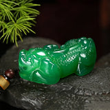 Green Agate and Jade Chalcedony Fortune Pendant