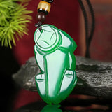 Green Agate and Jade Chalcedony Fortune Pendant