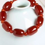 Red Agate Barrel Bead Bracelet Ethnic Style Transit Bracelet Jewelry