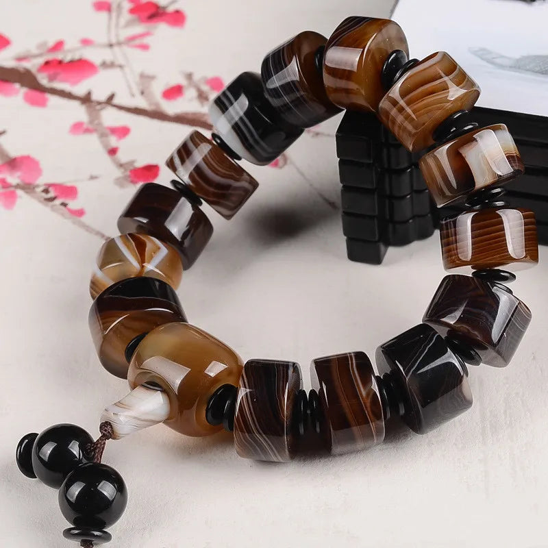 Men's Brazilian Silk Wrapped Agate Bracelet