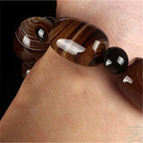 Brazilian Silk Wrapped Agate Bead Bracelet Men Women's National Style
