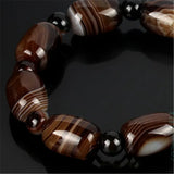 Brazilian Silk Wrapped Agate Bead Bracelet Men Women's National Style