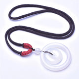 Brazilian Chalcedony Double Donut Pendant Necklace