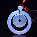 Brazilian Chalcedony Double Donut Pendant Necklace